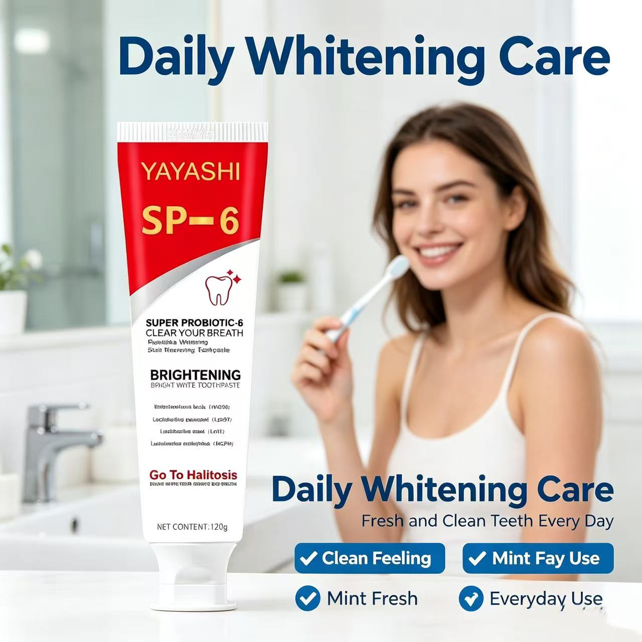 SP-6 프로바이오틱 치약 브라이트닝 민트 프레쉬 브레 - Teeth Whitening Cream 리뷰 및 가격