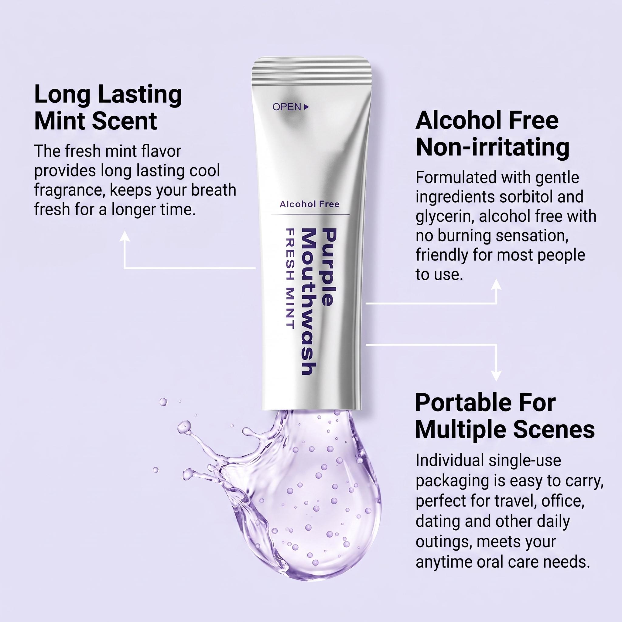 치아 미백을 위한 20팩 퍼플 구강청결제, 치아 색상  - Teeth Whitening Xylitol 리뷰 및 가격