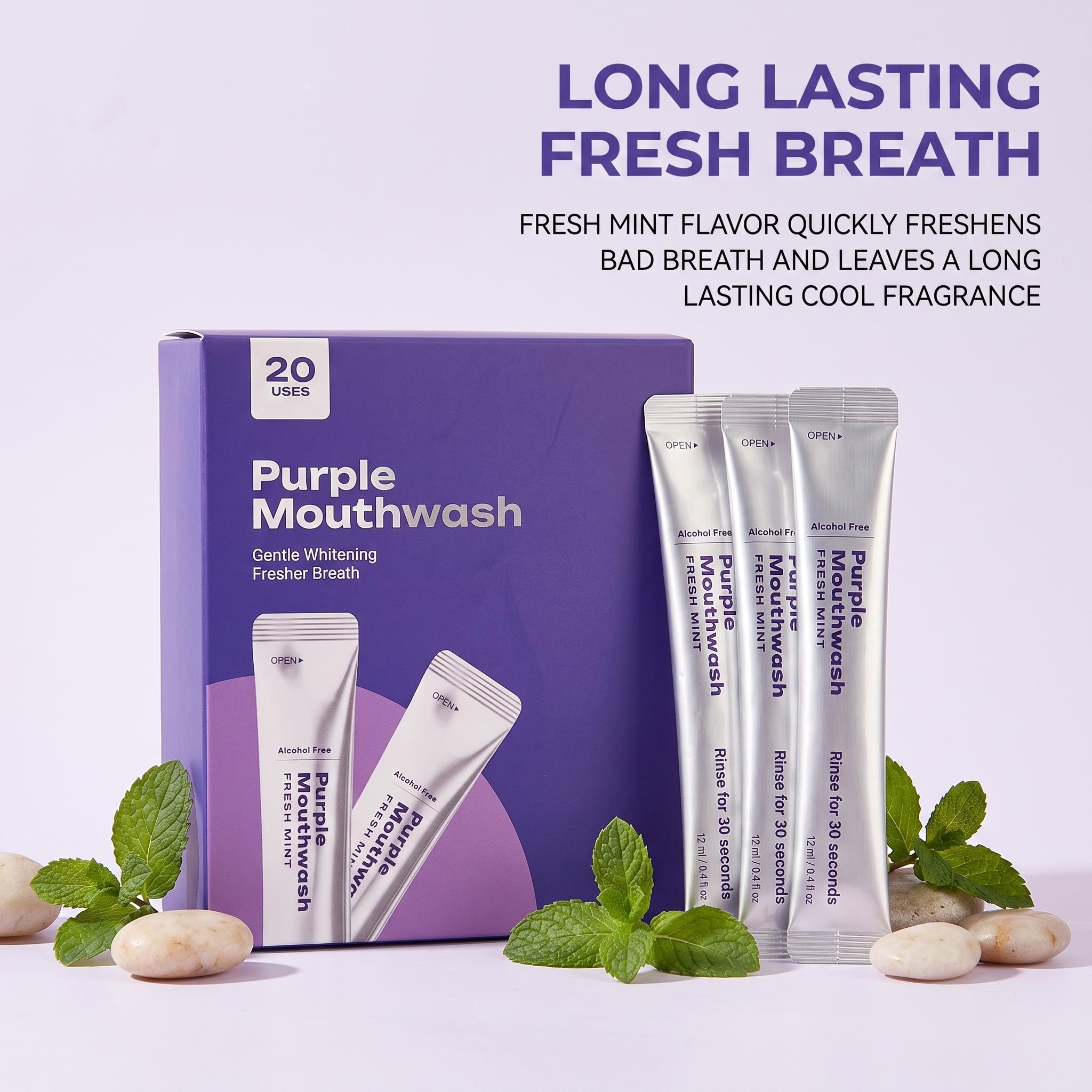 치아 미백을 위한 20팩 퍼플 구강청결제, 치아 색상  - Teeth Whitening Xylitol 리뷰 및 가격