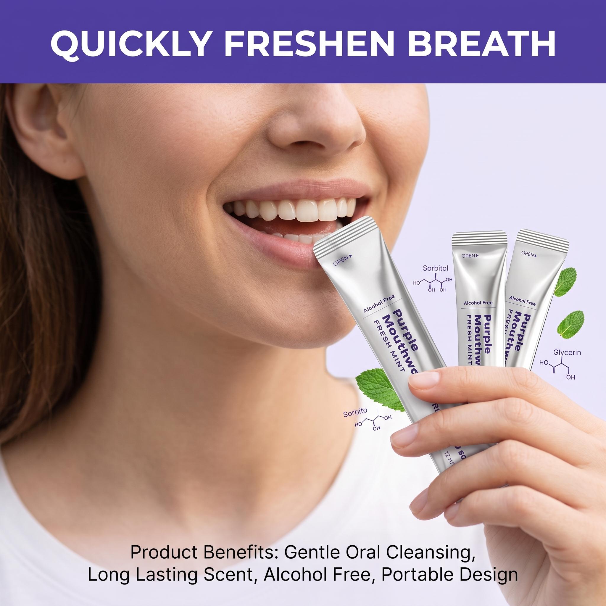 치아 미백을 위한 20팩 퍼플 구강청결제, 치아 색상  - Teeth Whitening Xylitol 리뷰 및 가격