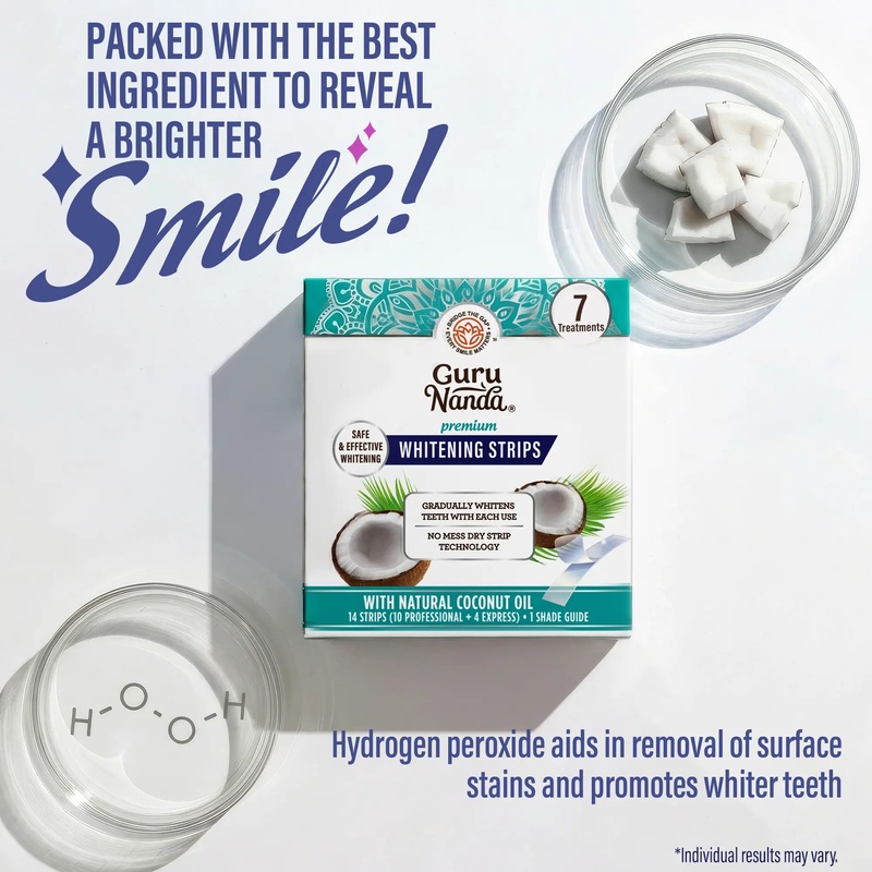 구루난다 치아 미백 스트립, 7일 치료, 7개 팩, 각 - Teeth Whitening Xylitol 리뷰 및 가격