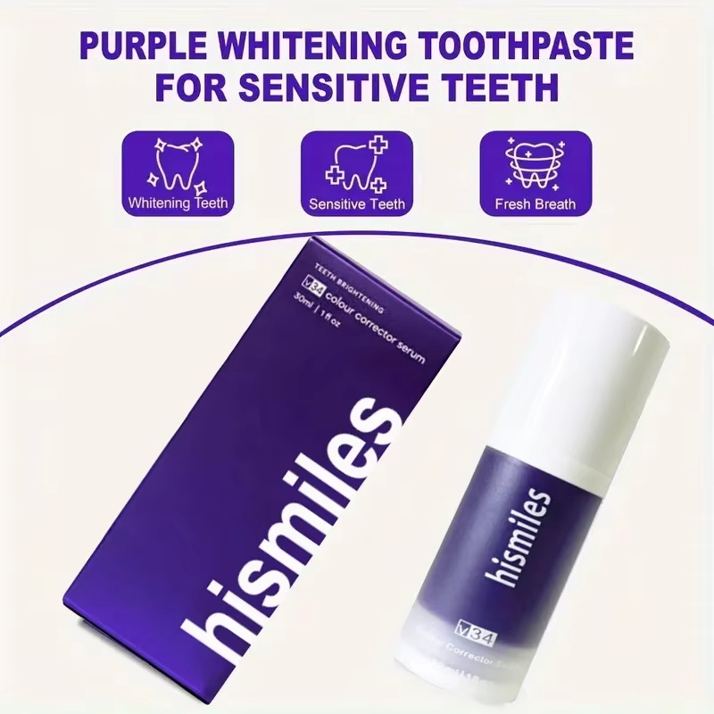보라색 미백 치약 딥 클리닝 얼룩 제거 치약 신선한 호 - Teeth Whitening Serum 리뷰 및 가격