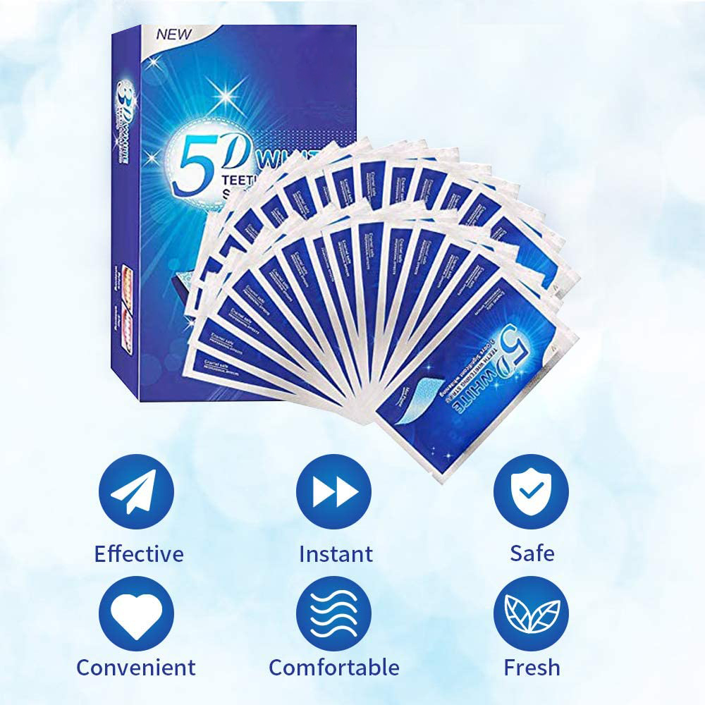 5D 화이트 치아 미백 스트립 미백 젤 화이트 스트립  - Teeth Whitening Xylitol 리뷰 및 가격