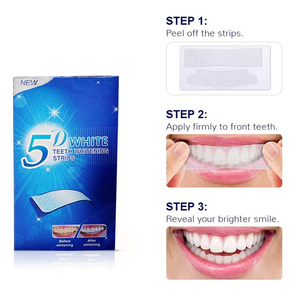 5D 화이트 치아 미백 스트립 미백 젤 화이트 스트립  - Teeth Whitening Xylitol 리뷰 및 가격