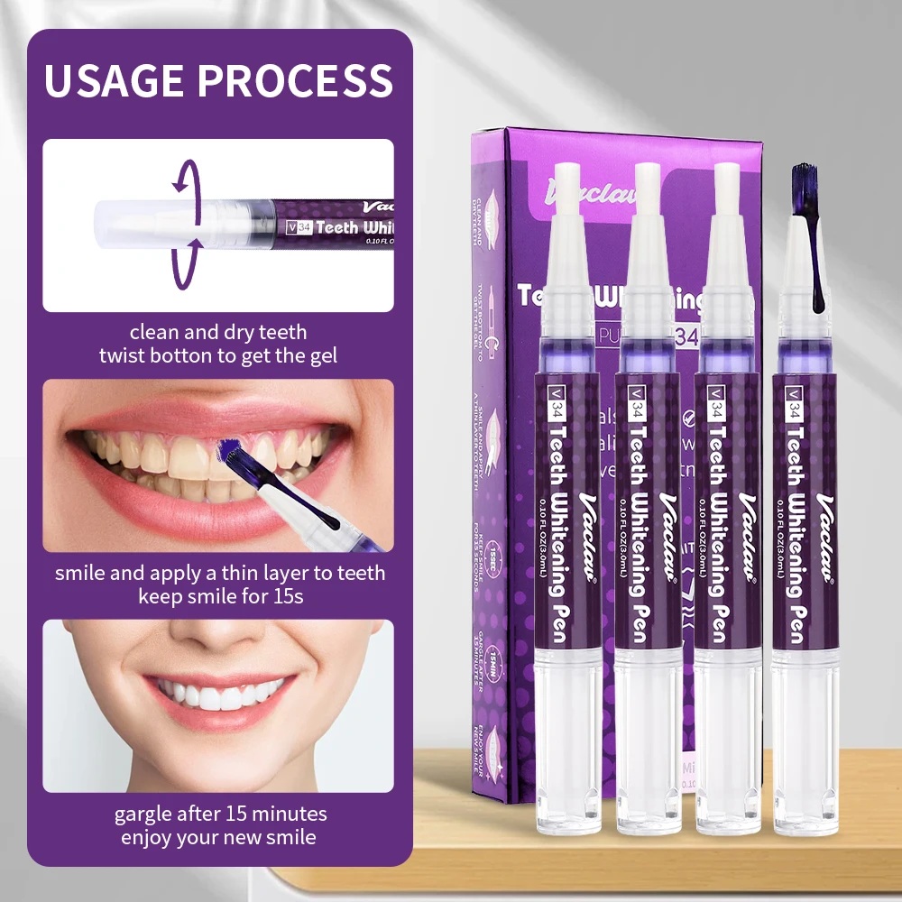 바클라프 V34 퍼플 치아 미백 젤 펜, 즉각적인 치아 - Teeth Whitening Xylitol 리뷰 및 가격